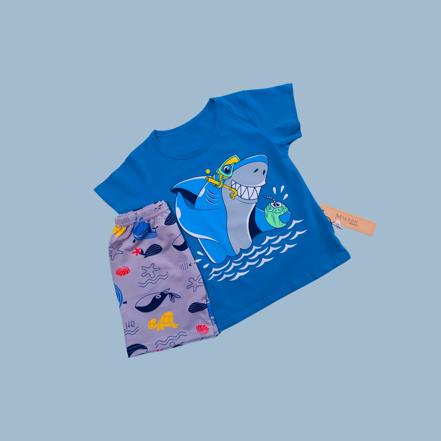Blue T-Shirt & Short Set | (12M-6Yrs)